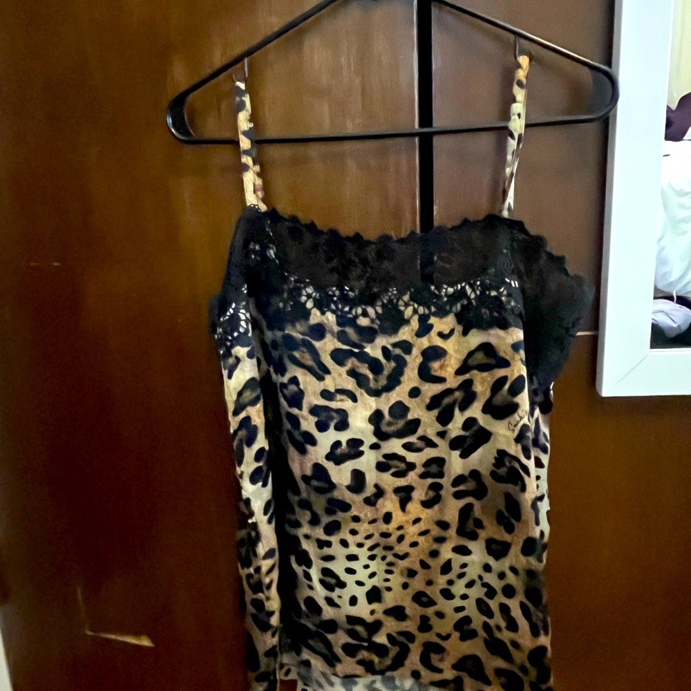 Leonard print cami with embroidery trim
